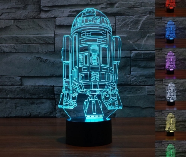 3D Star Wars  Color Change Touch Button LED